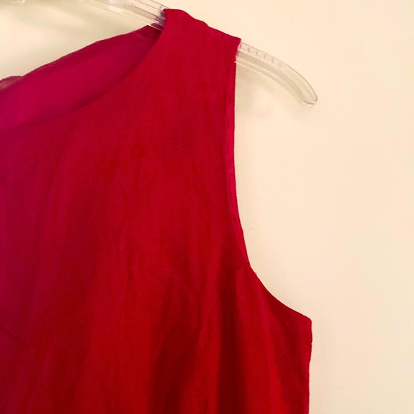 Talbots red 100% Irish linen dress. officesiren. jackie kennedy. - Picture 5 of 6